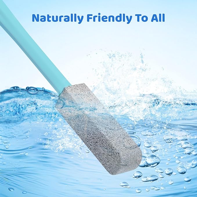 Pumice Stone Toilet Bowl Cleaner with 11.8 Inch Handle, Multi-Surface Cleaning Tool for Bathroom, Pool, Grill (10 Pack)