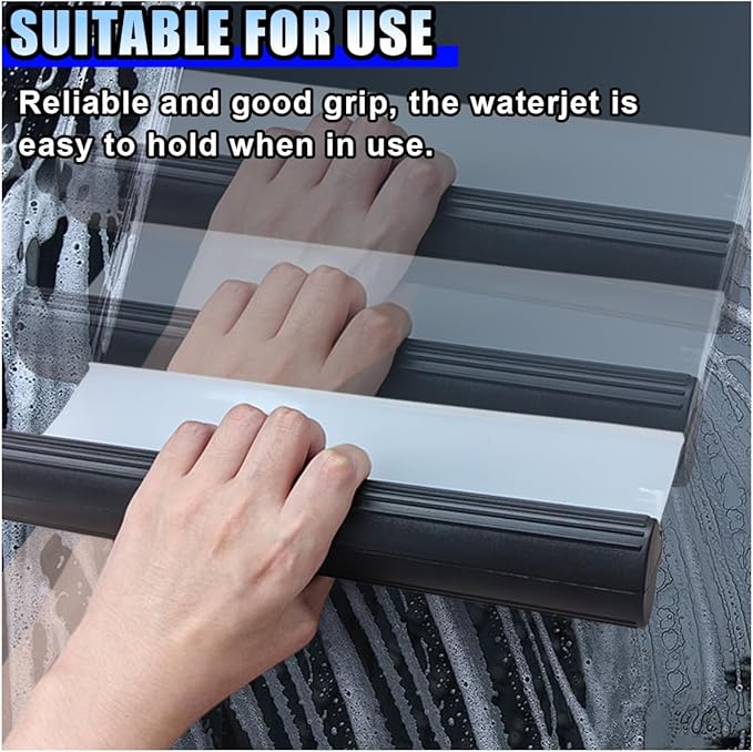 2PCS Automotive Squeegee, 12 Inch T-Bar Water Blade Squeegee for Drying, Flexible Silicone Car Water Wiper, Car Water Squeegee Fits Windshield, Glass, Mirror, Bathroom, Window (12inch)