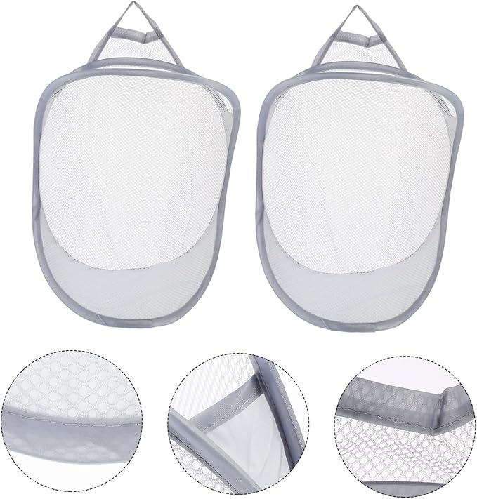 Outanaya 2pcs Folding Storage Basket for Laundry and Sundries Breathable Wall-mounted Organizer for Bedroom and Bathroom Convenient Design for Efficient Space Saving