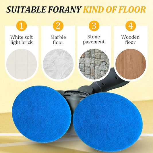 S7000 Replacement Steam Mop Pads for Shark S7001 S8201 S7000AMZ S8001 S7000 S7001TGT S7005 S7020 steam and Scrub mop Frosted Pad with Serrated Locator Ring(6Pack) (Blue)