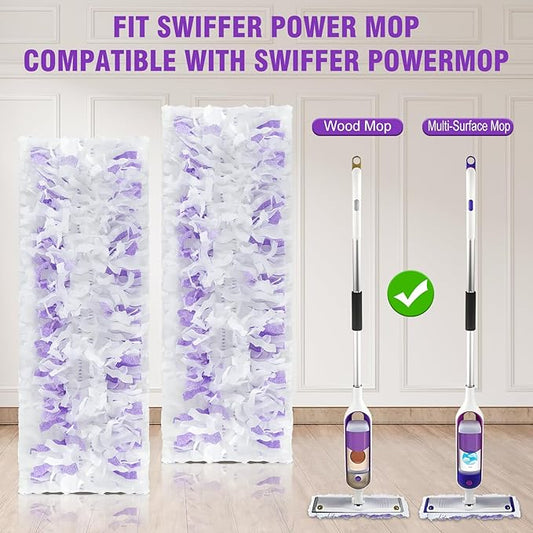 40 Pack Power Mop Refills for Swiffer Power Mop,Unscented&Thickened Multi-Surface and Wood Spray Mops for Floor Cleaning