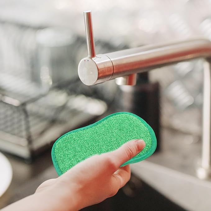 Beaupretty 5-Pack Multi-Function Kitchen Scrub Sponges 6.29 X 3.74 X 0.39 Inch Non-Scratch Dishwashing Sponges for Pots Pans Sink Bathroom Household Cleaning