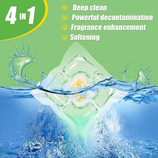 200 Count Laundry Detergent Pods Bulk 4 in 1 Laundry Detergent PACs with Camellia Wash Scent Booster Beads Stain Remover Odor Fighter Fragrance Enhancement Softening