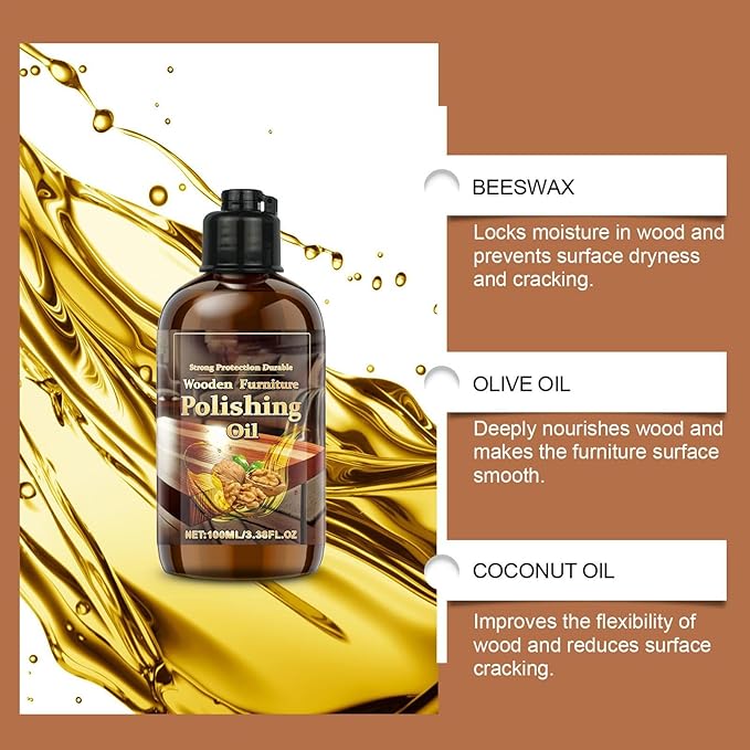 Wood Cleaner for Furniture - Cabinet Polishing Restorer, Quick Shine Solution for Indoor Home, 100ml Spray with Fast Action, Home Care, Floor for Sofa Chair and Kitchen Dresser