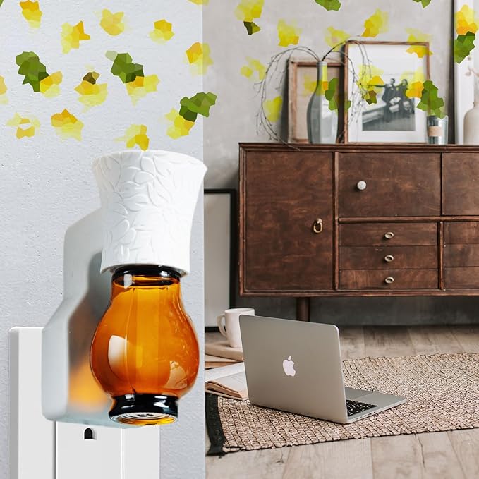 Blank Plug in Air Freshener,2-Set Wall Plug Oil Diffuser for DIY Characteristic Home Scent from Natural Essential Oil, EO+Water, Fragrance Refill (2 Polarized Plug+2 Glass+2 Wick)