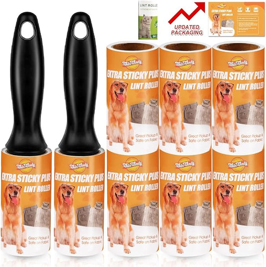 Lint Roller Pet Hair Remover Fur Tape Roller Sticky Hair Remover for Clothes Dog Hair - 8 Pack