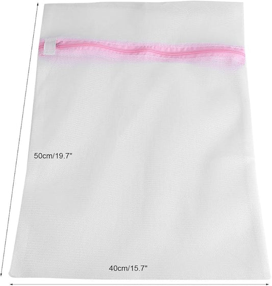 2 Mesh Laundry Bags for Delicate Garments - Fine Mesh Wash Machine Bags for Women's Underwear, Bras, Hosiery, Stockings, Blouses (40x50cm)