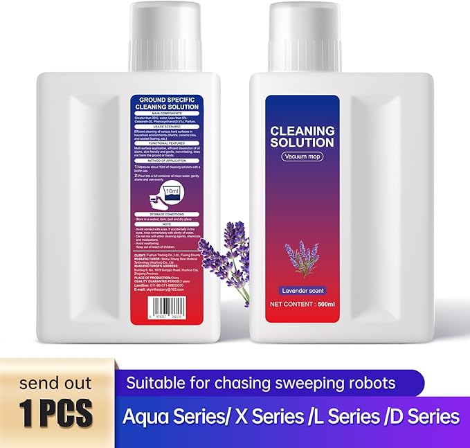 Lavender Floor Cleaning Solution Compatible with Dreame Wet & Dry Vacuum and Robot, Residue & Streak Free,Suitable for All Robot Vacuum Cleaners and Wireless Wet Dry Dual-Use Vacuum Cleaners