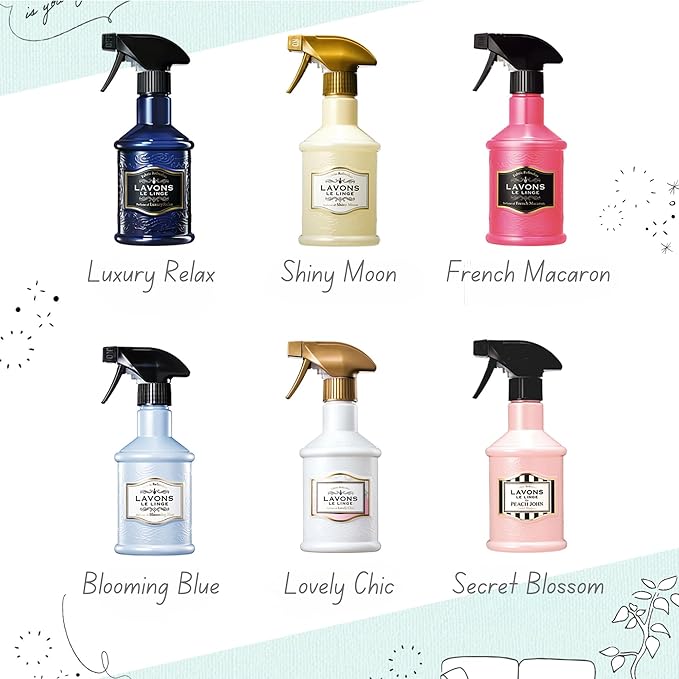 LAVONS Fabric Spray Freshener for Carpet Fresh, Pet Safe Linen Spray for Bedding, Organic Fabric Refresher Spray for Home & Offices, Natural Carpet Freshener from Japan, 12.5 Fl Oz BLOOMING BLUE 2EA