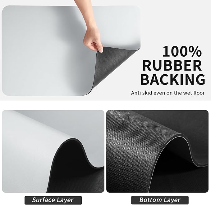 HotLive Coffee Mat - Absorbent Hide Stain Rubber Backed Dish Drying Mat for Kitchen Counter - Bar Mats for Countertops Accessories Fit Under Coffee Maker Espresso Machine