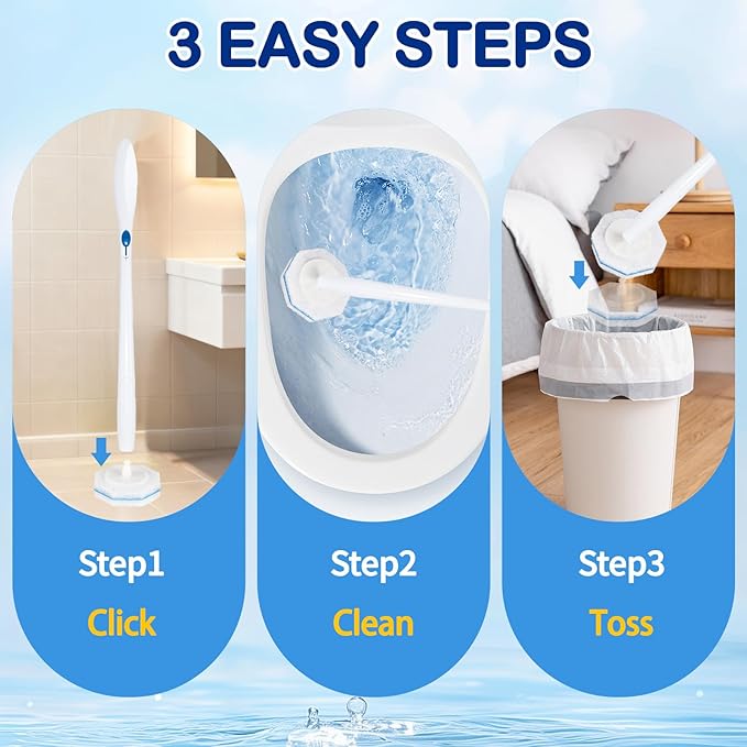 40 Count Toilet Wand Refills for Clorox Toilet Wand - Upgrade Fiber Toilet Brush, 5X Cleaning Power Toilet Scrubber Refill, Disposable Toilet Brush Heads for Bathroom Cleaning, No Falling Apart