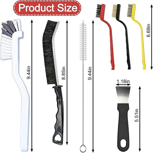 14Pcs Crevice Cleaning Brush Set, Hard Bristle Scrub Brushes Tools, V Shape Grout Cleaner Brush, Multi-Purpose Cleaning Tool for Cleaning Kitchens, Bathrooms, Tile, Sinks, Cups, Straws, and Windows