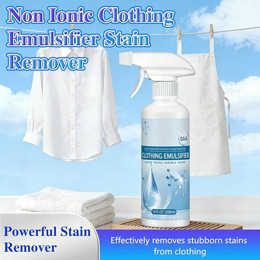 Non Ionic Clothing Emulsifier Stain Remover, Stain Remover For Clothes, Powerful Stain Remover Spray, Non Ionic Emulsifier Clothing Cleaner, Active Enzyme Laundry For Clothes(308ML)