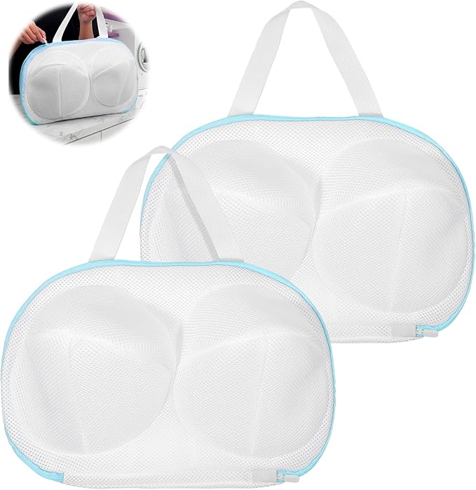 2 Pack Bra Washing Bags For Laundry Mesh Wash Bag For Delicates Zipper Large Bra Laundry Bags For Washing Machine Lingerie Bag For Washings Delicates Home College Dorm