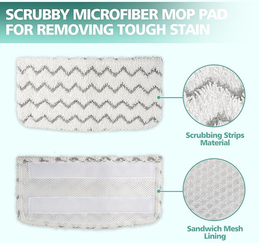 4 PCS Replacement Pads Accessory for Shark Steam Mop S1000, S1000A, S1000C, S1000WM, S1001C, S2001 Dirt Grip Pads, Microfiber Washable & Reusable