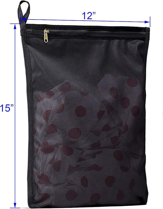 TENRAI 3 Pack (3 Medium) Delicates Laundry Bags, Bra Fine Mesh Wash Bag, Use YKK Zipper, Have Hanger Loops, Zippered, Protect Best Clothes in The Washer (Black)