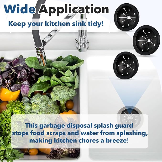 6-Pack Stitokg Garbage Disposal Splash Guard Sink Baffle Cover - with Multi - Function Drain Plugs - Replacement Accessories for Whirlaway, for Waste King, for Sinkmaster & for GE Models