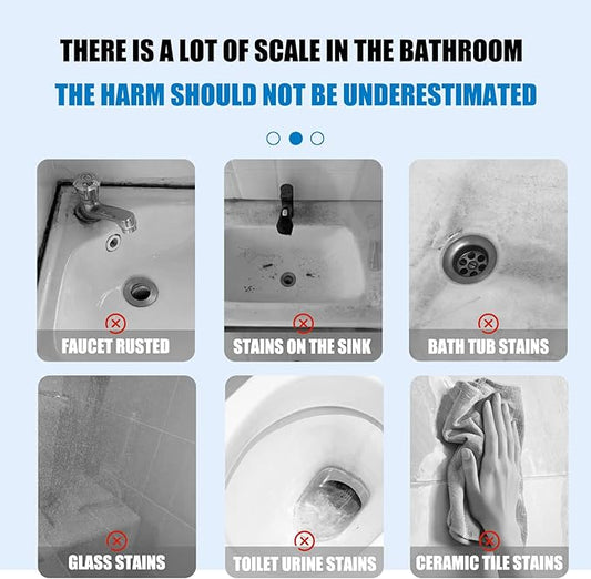 DIMOT Bathroom Descaler Foam Cleaner -Foam Cleaner Spray, 2025 New Multipurpose Bathroom Descaler Spray, Bathtub, No-Rinse Formula,Includes A Cleaning Cloth And A Cleaning Sponge