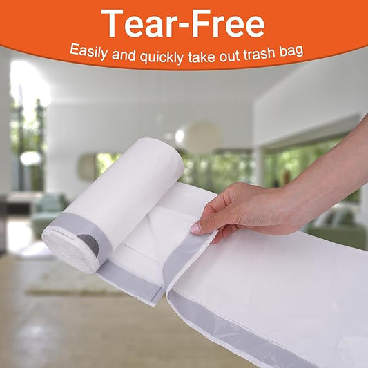 10.6 Gallon for Dual Compartment Trash Can (2 x 10.6 Gallon) Trash Bags 50 Count with Ultra-Strong Drawstring Heavy Duty 1.2 Mil Pre-Separated Tear & Leak Resistant PERFECT FIT & GRAND SAVE!