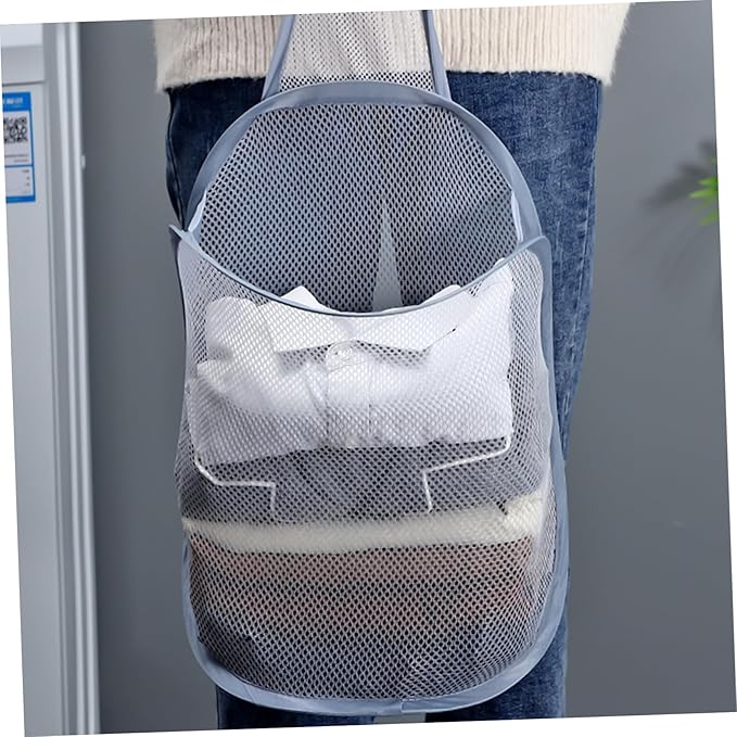 OUNONA 2pcs Collapsible Wall-Mounted Laundry Basket Portable Folding Storage Baskets for Clothes Household Sundries Organizer Space-Saving Design for Home Use
