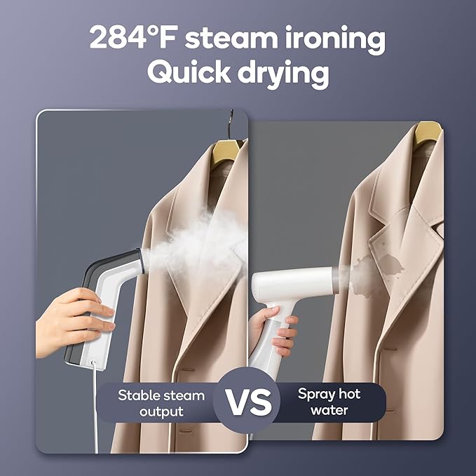 Mini Travel Steamer for Clothes,110-240V Portable Dual Voltage Steamer & Iron 2 In 1,Integrated 170ml Tank 25s Fast Heat,1.2lbs Travel Size Fabric Iron,Handheld Steaming Wrinkles Remover For Garments