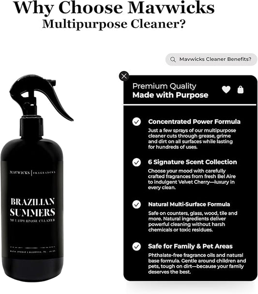 Fragrances All Purpose Cleaner Spray (Brazilian Summers) 16 Oz – Multipurpose Surface Cleaning Spray for Kitchen, Bathroom, Floors and Counters, Home and Office, Natural and Non-Toxic