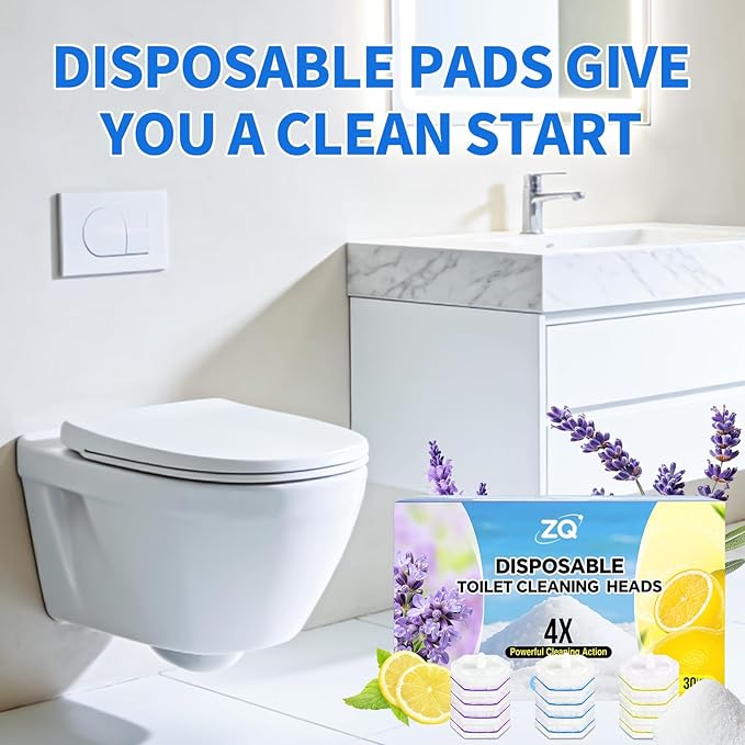 100 Count Toilet Wand Refills for Clorox, 4X Cleaning Power Toilet Bowl Cleaner Refill Pads for Clorox Wand System, Disposable Toilet Brush for Bathroom Cleaning,Light Scent