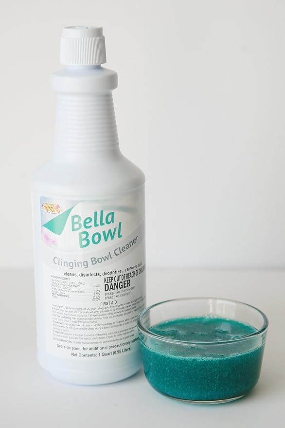 BellaBowl Clinging Toilet Bowl Cleaner & Disinfectant, 1 Quart