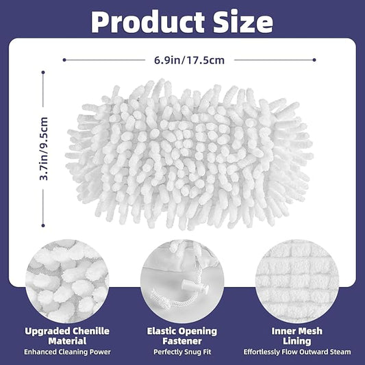 LOVECO 8 Pack Universal Steam Cleaner Accessories, Reusable Steam Shot Attachments, Steam Mop Pads, Handheld Steamer Washable Cloth - 8 Coral Cloths + Laundry Bag