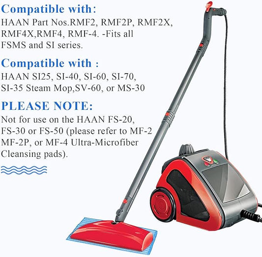 Ximoon RMF 4X Ultra Clean Pads Washable Steam Cleaning Mop Pads Replacement for Haan FS SI MS Steamers SI-40 SI-70 SI-35