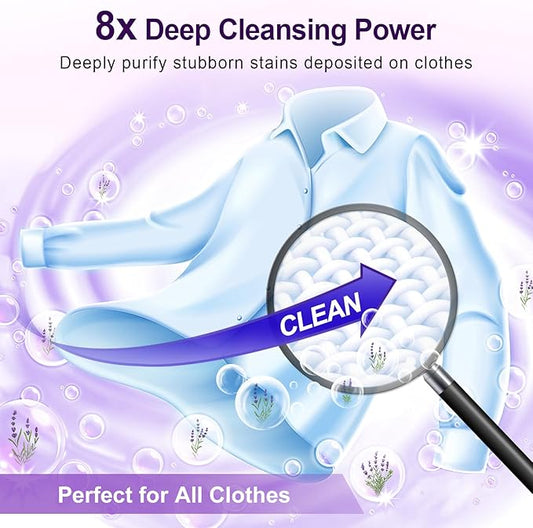 Binbata Laundry Detergent Sheets, 200 Loads Lavender Scent Hypoallergenic Eco-Friendly, Biodegradable Plastic Free Liquidless Laundry Sheets Suitable for Sensitive Skin