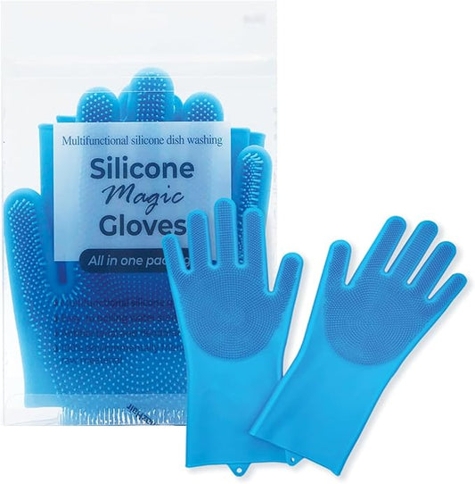 Silicone Magic Gloves : Ultimate Cleaning Gloves for Dishwashing, Kitchen, Pet, and Car