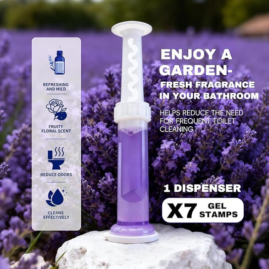 Toilet Cleaner Gel Stamp, Automatic Toilet Bowl Cleaner & Freshener, Helps Prevent Limescale & Odors, Lavender, Citrus, Mango & Tulip Scents, Bathroom Cleaning Essentials, 3-Pack