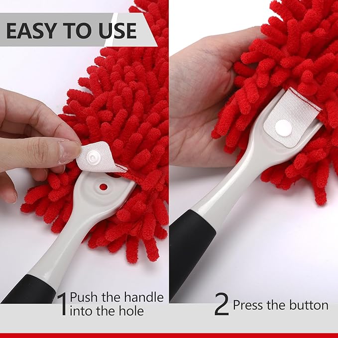 Reusable Microfiber Duster Refills Compatible with OXO & for MR.SIGA Duster - Washable Dusters Refill for OXO Good Grips Extendable Duster for Cleaning, 2 Pack (Handle is Not Included)