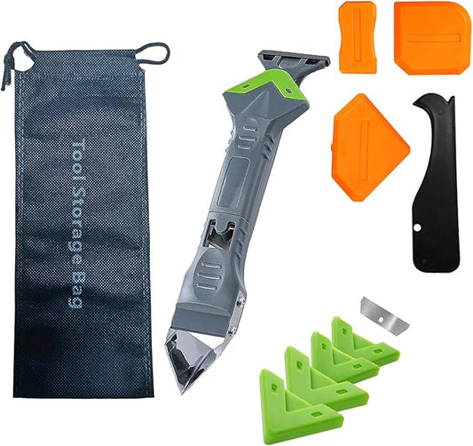 9 in 1caulk smoothingand Grouting Tool, silicone remover,Sealant Trimming and Removal Tool with Grout Squeegee for Bathrooms, Windows, Doors, Kitche