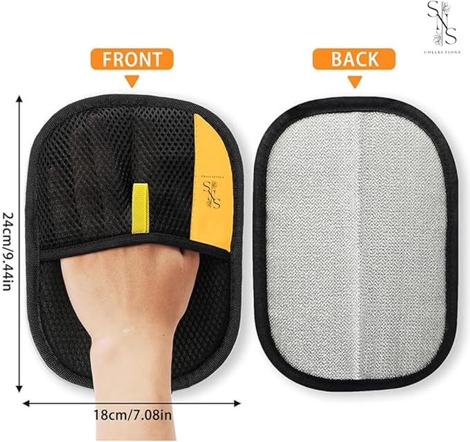 Pet Hair Removal Gloves for Dogs and Cats - Upgraded Reusable Electrostatic Grooming Glove - Easy Pet Hair Remover for Furniture - Clothing Carpet & Car Seats (2)