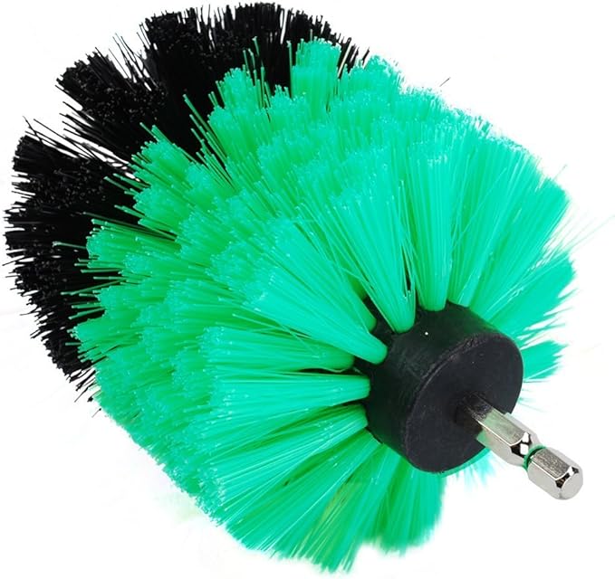 Drill Brush Soft Medium Stiff Bristle Powered Scrub Attachments Cleaning Kit for Bathroom Shower Grout Carpet Tires Boats Ceramic Marble Wheels Glass Carpets Upholstery (3''+5'')