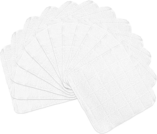 Arkwright Dish Towels for Kitchen - (Bulk Case of 144) Soft, 100% Cotton Terry Dishcloths, Highly Absorbent & Quick Dry, Washcloths for Washing, Drying, and Cleaning Dishes, 12 x 12 in, White
