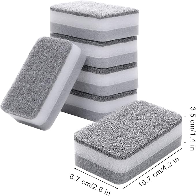 Kitchen Dishwashing Sponge Individually Wrapped Sponges, Bulk Non Scratch Scouring Pad Odor-Free Dish Sponges for Washing Dishes Wipes for Household Cleaning Dishes Travel Apartments (Grey 1000 Pack)