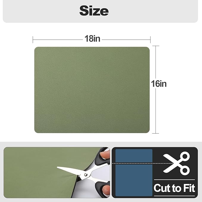 Ecotrim - Dish Drying Mat for Kitchen Counter | Coffee Bar Mat for Countertops | Heat Resistant Drainer Mat with Non-slip Rubber Backed | Hide Stain Kitchen Absorbent Draining Mat | Green 16"x18"
