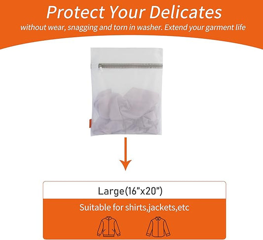 Polecasa 3Pcs Extra Durable Mesh Laundry Bags with Sturdy Zipper for Delicates 16 x 20 Inches(3 Large)