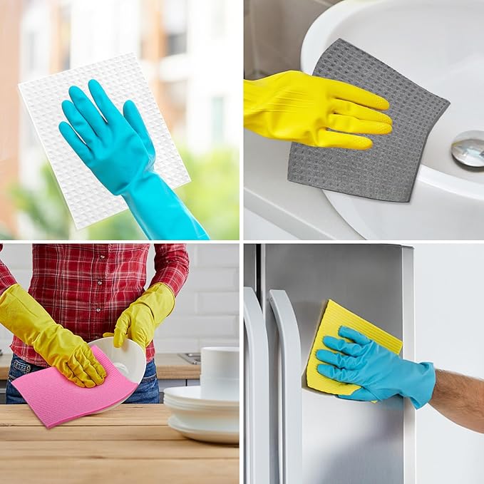 AIDEA Swedish Dishcloths for Kitchen-20PK, Absorbent Sponge Dish Cloth, Dishcloths for Washing Dishes, Reusable Paper Towels Dish Cloths, Swedish Towels for Home, Kitchen, Glass, 7" x 6"