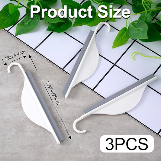 Nuorest 3 pcs Tiny Shower Mirror Squeegee for Bathroom, Window Squeegees for Shower Doors, White Window Wiper Scraper Cleaner Tool, All-Purpose Cleaning Tool for Window, Door, Coutertop, Mirror