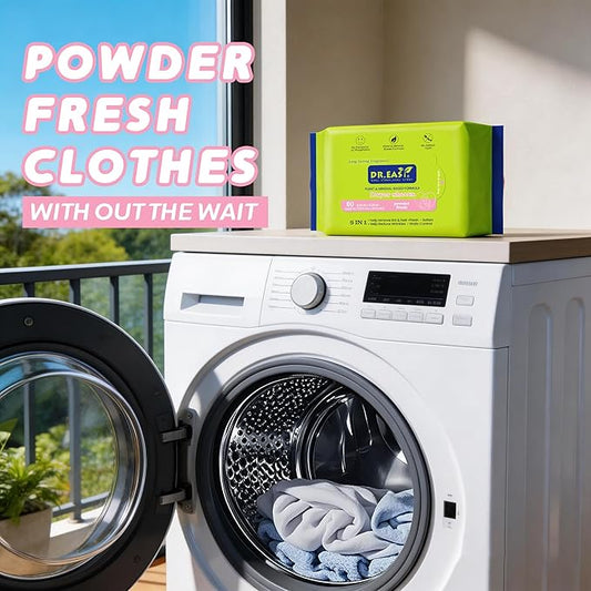 80CT Dryer Sheets Powder Fresh Plant Based Formula Fabric Softener sheets for Laundry Long Lasting Fragrance 9.05 x6.29IN
