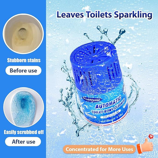 Toilet Bowl Cleaners 3 Bottles | Automatic Long-Lasting Blue Toilet Cleaner Tablets, Septic Safe Toilet Bowl Tablets in Bottles | Larger capacity | Prevent Stain Buil(2800 Flushes Each)