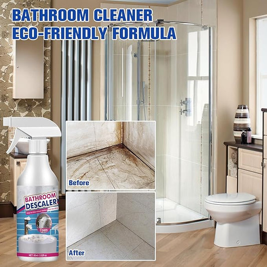2Pcs Bathroom Descaler Cleaner Spray, Bathroom Foam Cleaner Spray, Multipurpose Bath-room Bubble Stubborn Stains Cleaner Foam Spray for Bath-room Toilet Bath Shower Glass Sink Clean