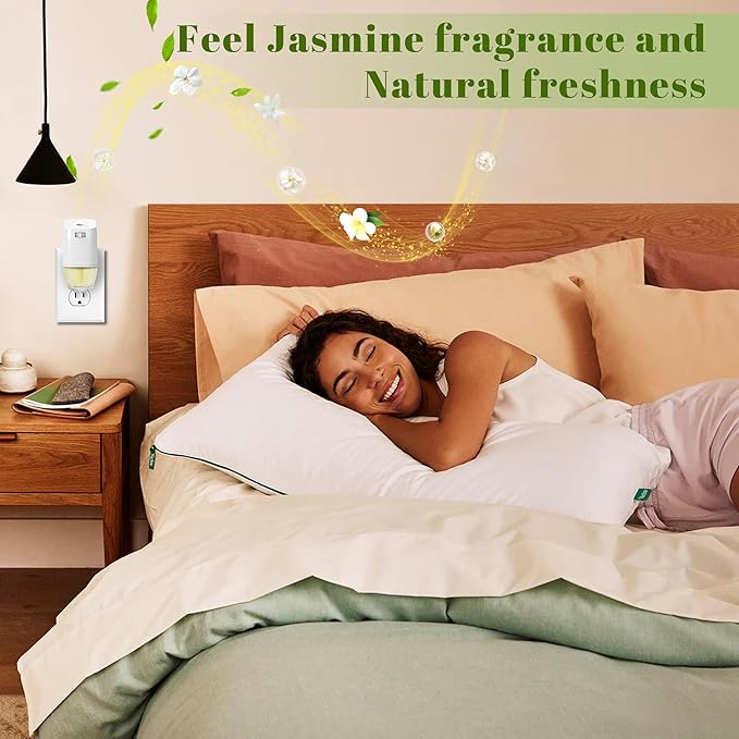 Plug In Air Freshener Refills, Jasmine Scent Refills for Home & Bathroom, 6 Count Plug-in Refill for Kitchen & Office, Compatible with Air Wick & Glade, Not Include Glade Plus