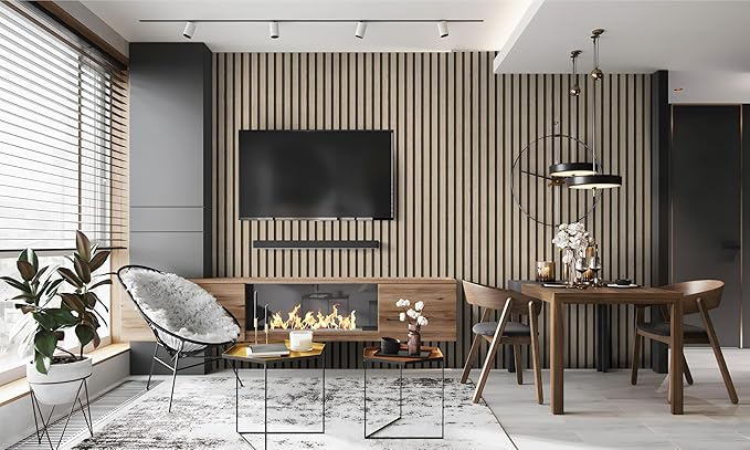 myforHD Wallpaper Peel and Stick Wood Grating Stripe Self-Adhesive Wallpaper Faux Wood Contact Paper Wood Slats Self Adhesive Wall Paper PVC Vinyl Film Removable Waterproof 17.3" x 393"