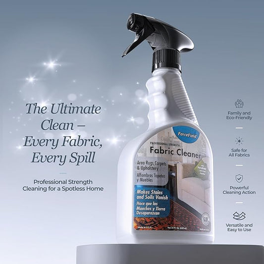 ForceField® Fabric Cleaner Professional Strength, Deeply Penetrates Water Safe Fabric & Fibers of Upholstery, Clothing, Rugs & Carpeting - 22oz