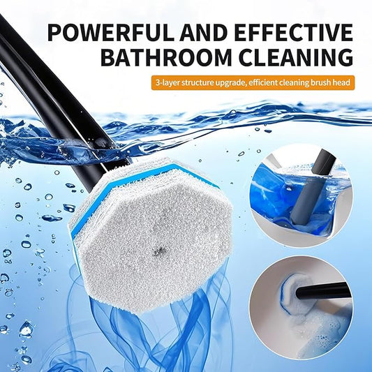 Disposable Toilet Brush - Toilet Bowl Cleaner, Toilet Cleaning Supplies, Toilet Brush with Holder, Toilet Bowl Cleaner Wands,40 Refills for Toilet Cleaning and Hygienic Bathroom Maintenance